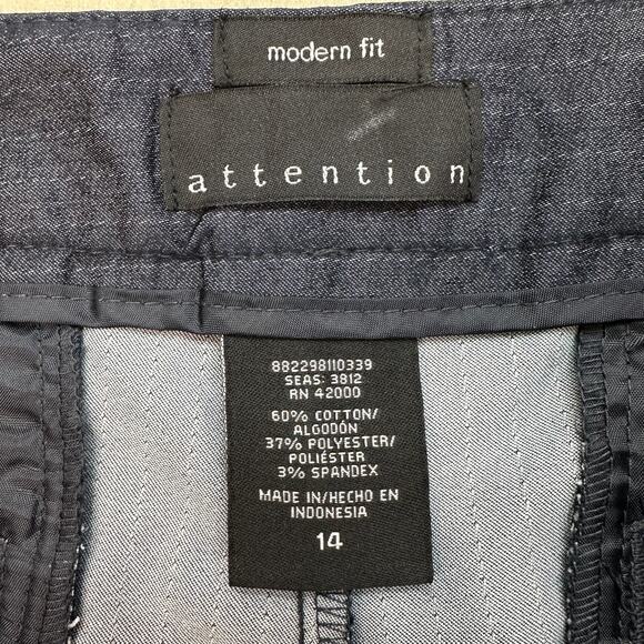 Attention Capri Dress Pant Modern Fit WMNS 14 Navy Pinstripe Cotton Blend Casual - Picture 6 of 11